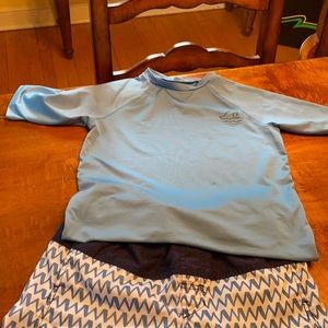 XL Boys Swim Trunks and Rash Guard